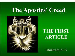 Catechism On First Article Of The Creed